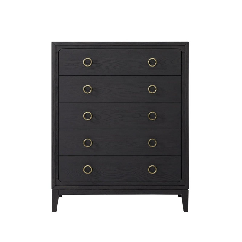 Commode 5 tiroirs au fini poivre