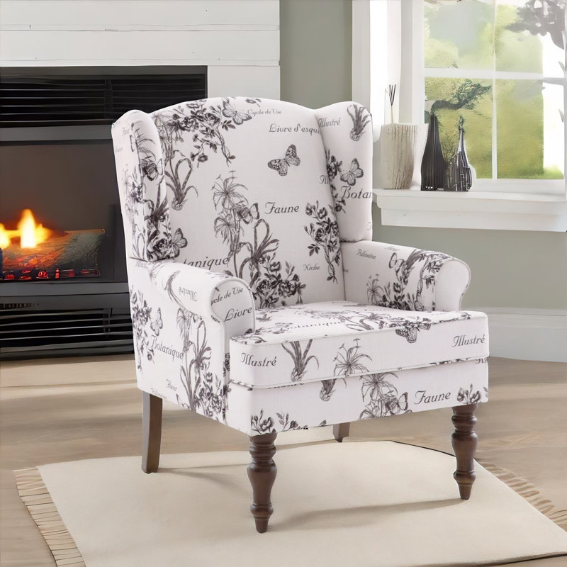 Chrishon 29'' Wide Wingback Armchair(Set of 2), Gray