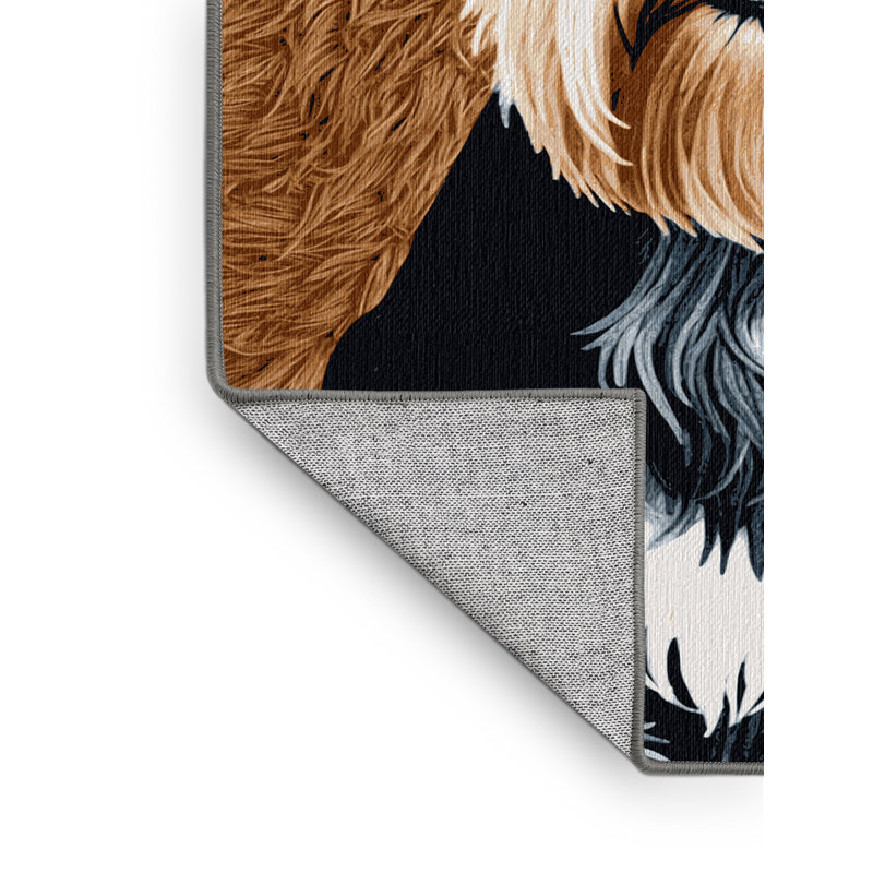  Washable Standard Schnauzer Dogs Area Rug, Square 7'
