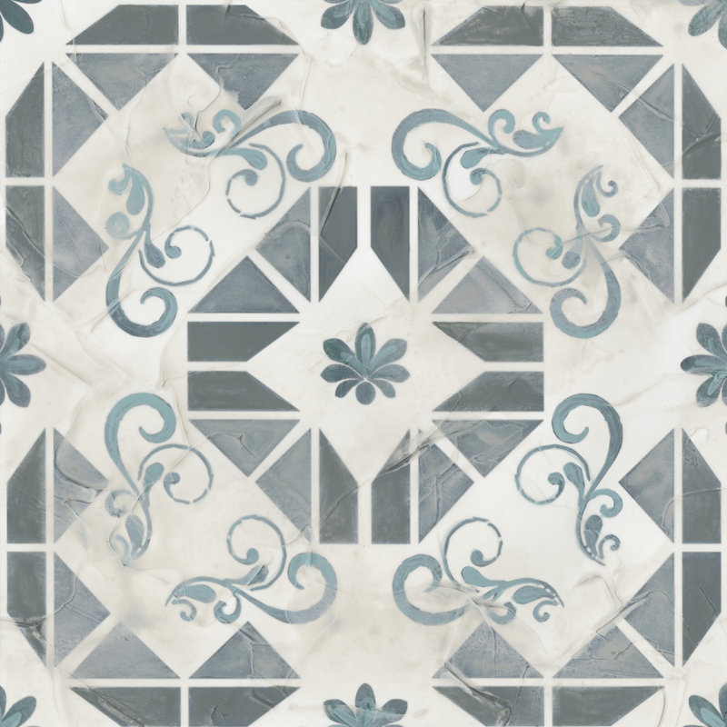 Teal Tile Collection VI, H 12 po x l 12 po x P 1,25 po