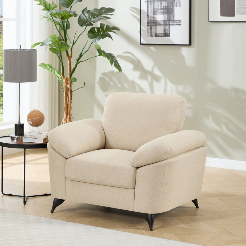Sabita 3 Seater Linen Sofa, Beige