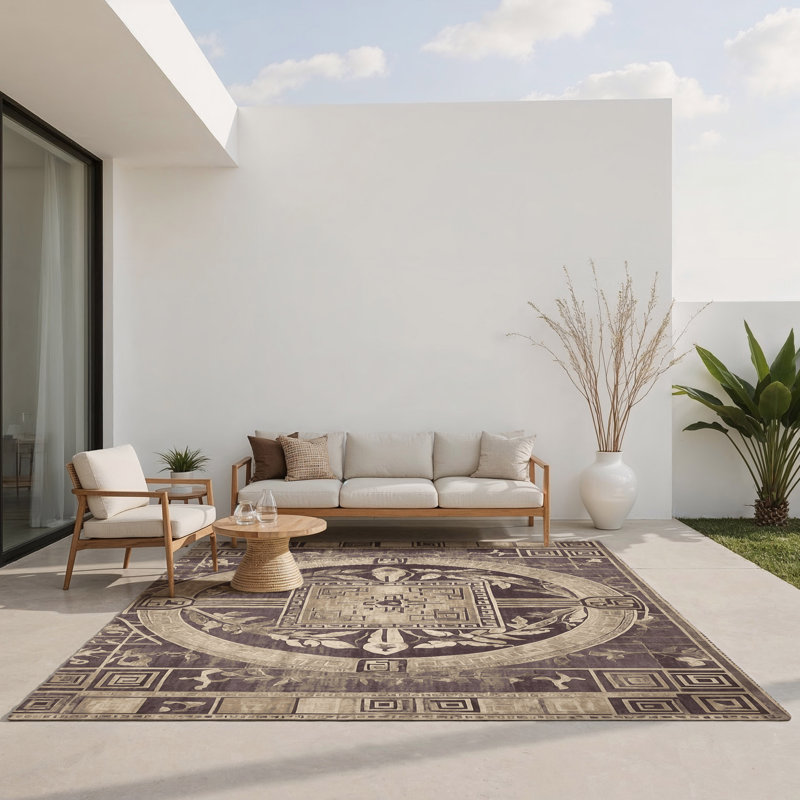 Tapis intérieur et extérieur Minotaur’S Labyrinth, Rectangle 9 pi x 12 pi