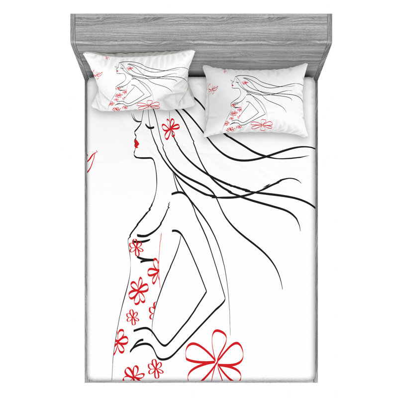 Microfiber Sheet Set, Queen Sheet Set with Fitted Sheet