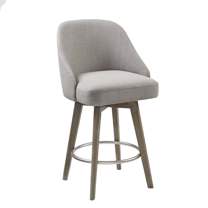 Tabouret de comptoir avec siège pivotant, Gris, Tabouret de comptoir (siège d'une hauteur de 25,7