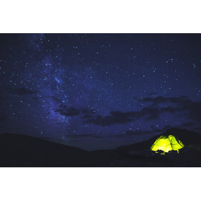 Tent Under the Starry Sky 1 Piece Wrapped Canvas Wall Art