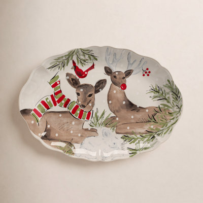 Deer Friends Oval Platter