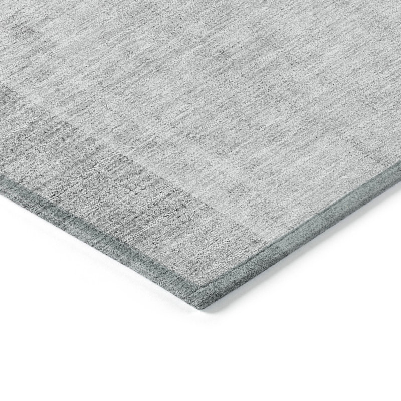 3' X 5' Silver Gray And Beige Geometric Washable Indoor Outdoor Area Rug