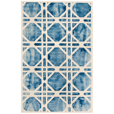 Dip Dye Hand Tufted Wool Geometric Rug