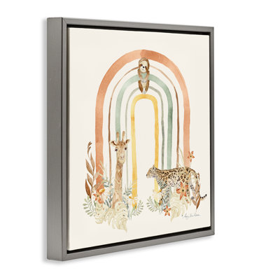 Cadre flottant arc-en-ciel pour animaux de la jungle, design par Audrey Jeanne Roberts