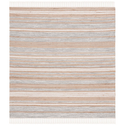 Caspen Hand Woven Jute, Wool Striped Rug