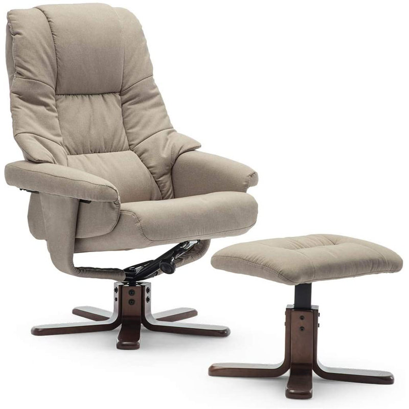 Gentilis 77cm Wide Swivel Ergonomic Recliner, Brown, Pumice