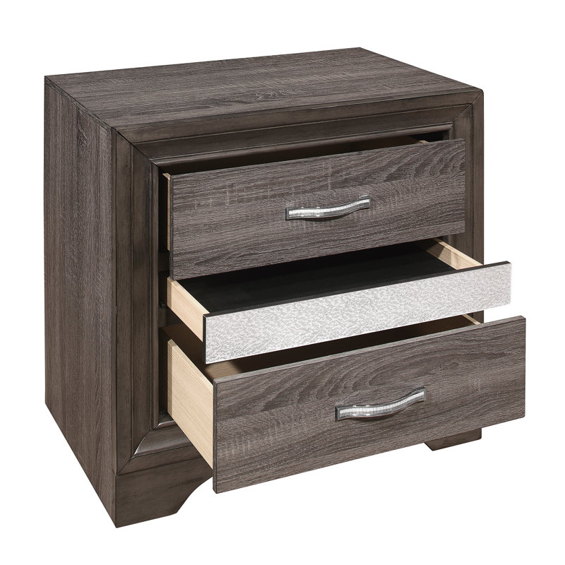 Table de chevet 2 tiroirs SantaAna, Brun