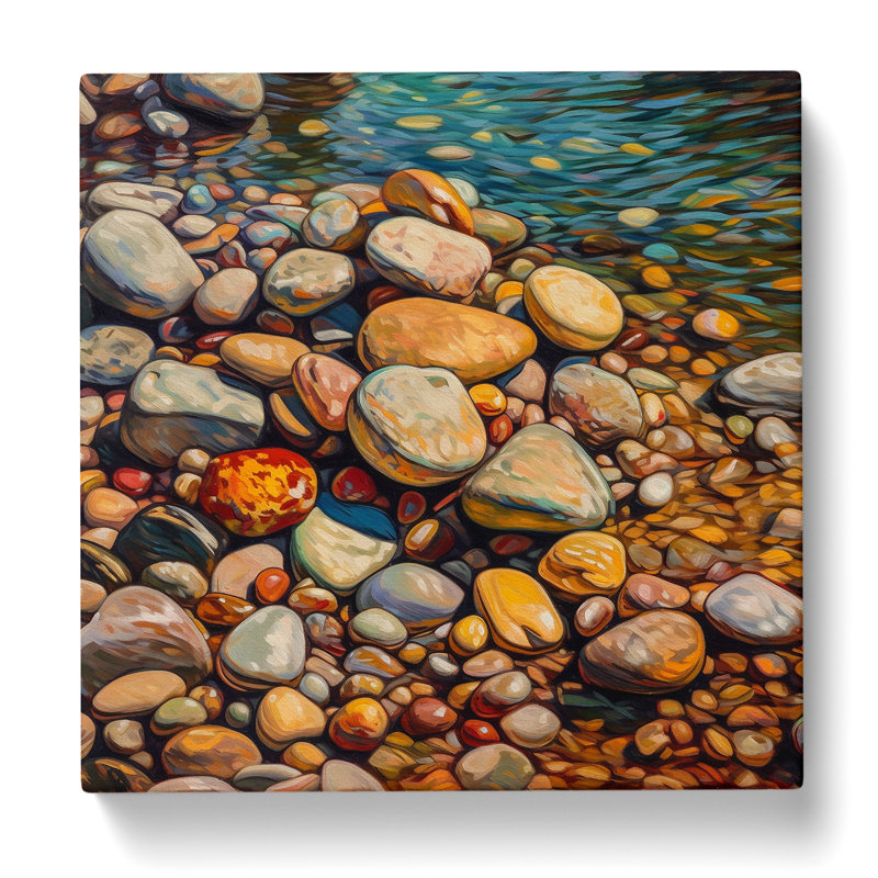Pebbles Neo-Impressionism - Wrapped Canvas, 50cm H x 50cm W x 3cm D