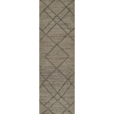 Tapis brun / noir en jute / laine fait à la main Benoist
