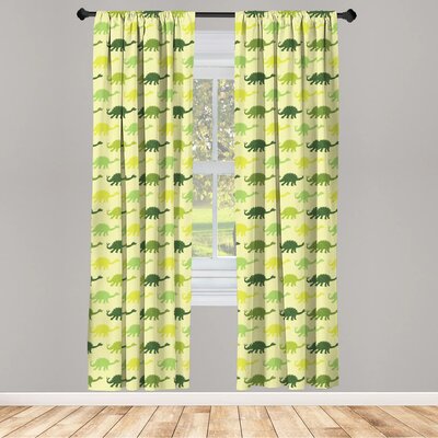 Dinosaur Semi-Sheer Rod Pocket Sliding Panel -  East Urban Home, 5301D506E28F4DFC8CD94CA0CDDF9BB4