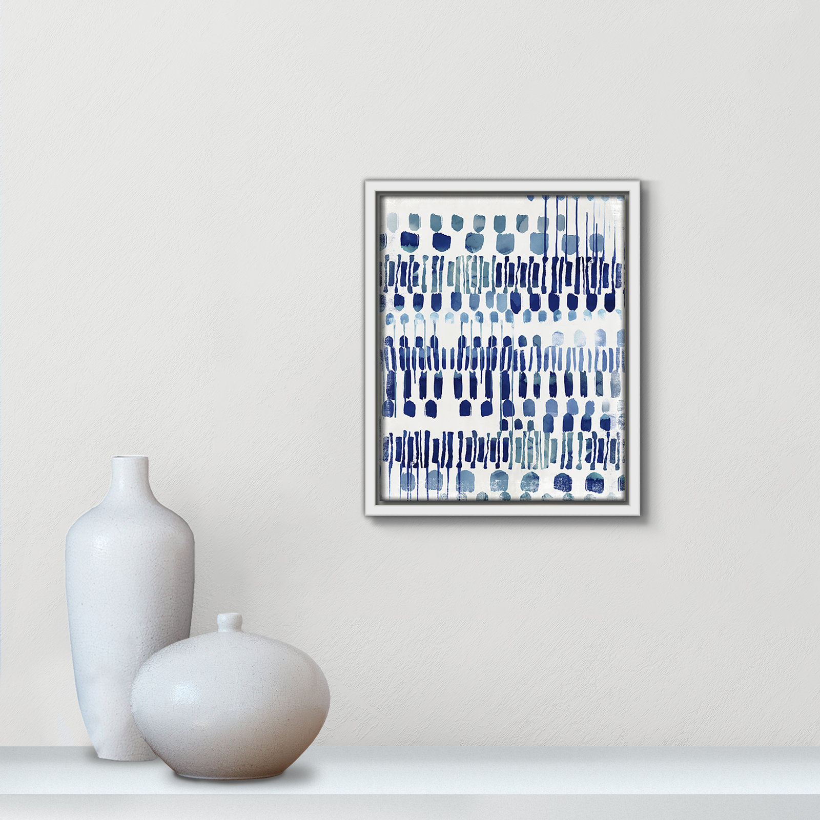 Fynn "Continuously I" Painting by Eva Watts, No Matte, 11.5" H x 9.5" W x 2" D, White Framed Canvas