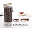 Contenant en verre pour grains de café avec couvercle hermétique, pot scellé en verre avec couvercle à pince verrouillable pour grains de café, noix, boîte de rangement pour café avec cuillère pour 1 lb de grain, 40 oz liq.