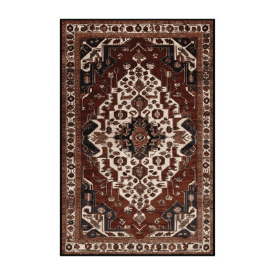 Machine Washable Persian Black Area Rug