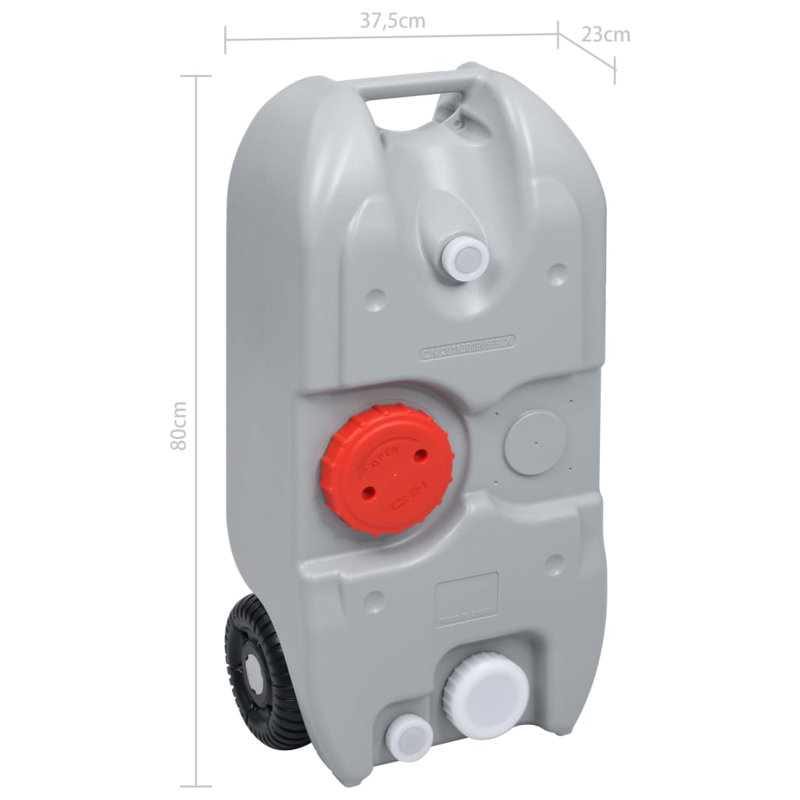 Berengere Wheeled Plastic Rain Barrel, Grey