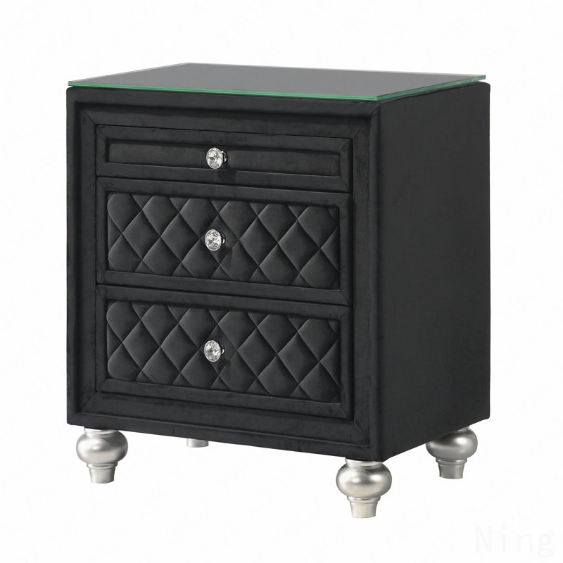 1pièce table de chevet 3 tiroirs Glam Traditional
