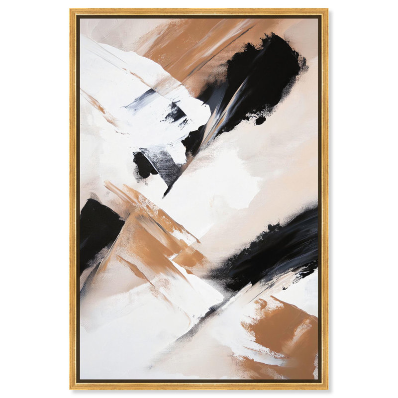 Toile sable et sable II par Art Remedy, Cadre flottant, H 16 po x l 11 po, Black