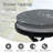 Folding Patio Side Table with Tempered Glass Tabletop