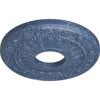Endurathane Nadia Ceiling Medallion, 12 1/8"OD x 3 5/8"ID x 7/8"P (Fits Canopies up to 4 7/8"), Hand-Painted Americana Crackle Finish