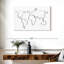 Carte du monde sur une ligne - impression sur toile tendue-351716697