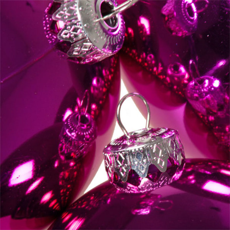 10cm Bauble, Cerise Pink Shiny
