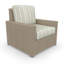 Chaise longue d'extérieur en osier avec table de bout et coussins Sunbrella Henri-212703838