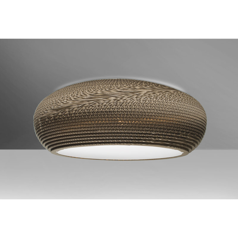 Plafonnier encastré 1 lampe 17,75" unique Eric, Bronze