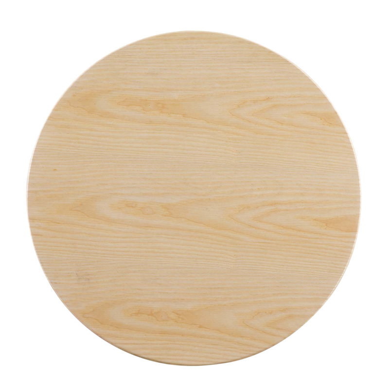 Mid-Century Modern Cherry Wood 28" Round Dining Table with Gold Pedestal