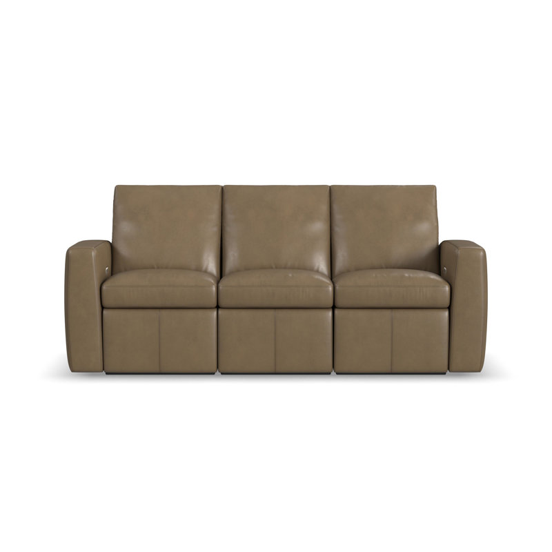 Elara Power Reclining Sofa, Brown Top Grain Leather