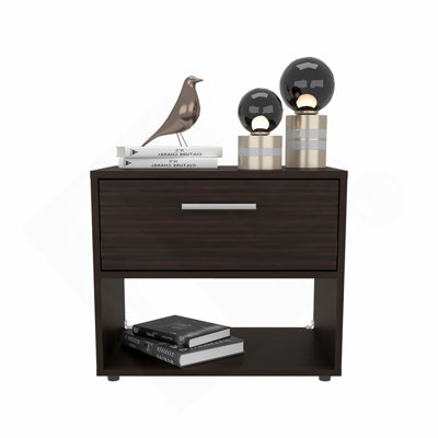 Nightstand, 1 Drawer, 1 Shelf, 4 Legs