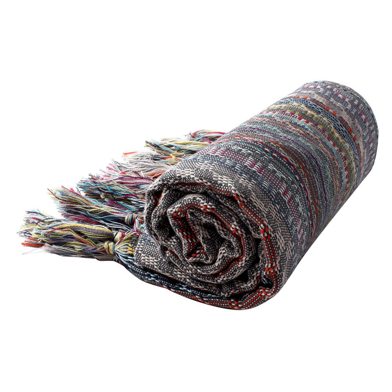 Luxullian Turkish Cotton Bohemian Bath Towel, Gray