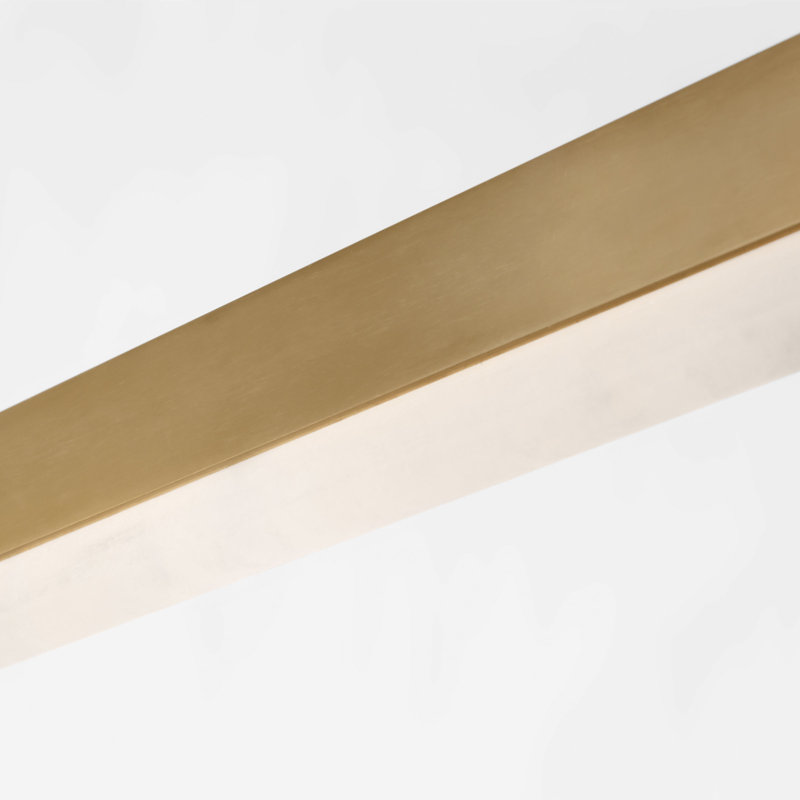 Linea LED Chandelier, Hand Rubbed Antique Brass