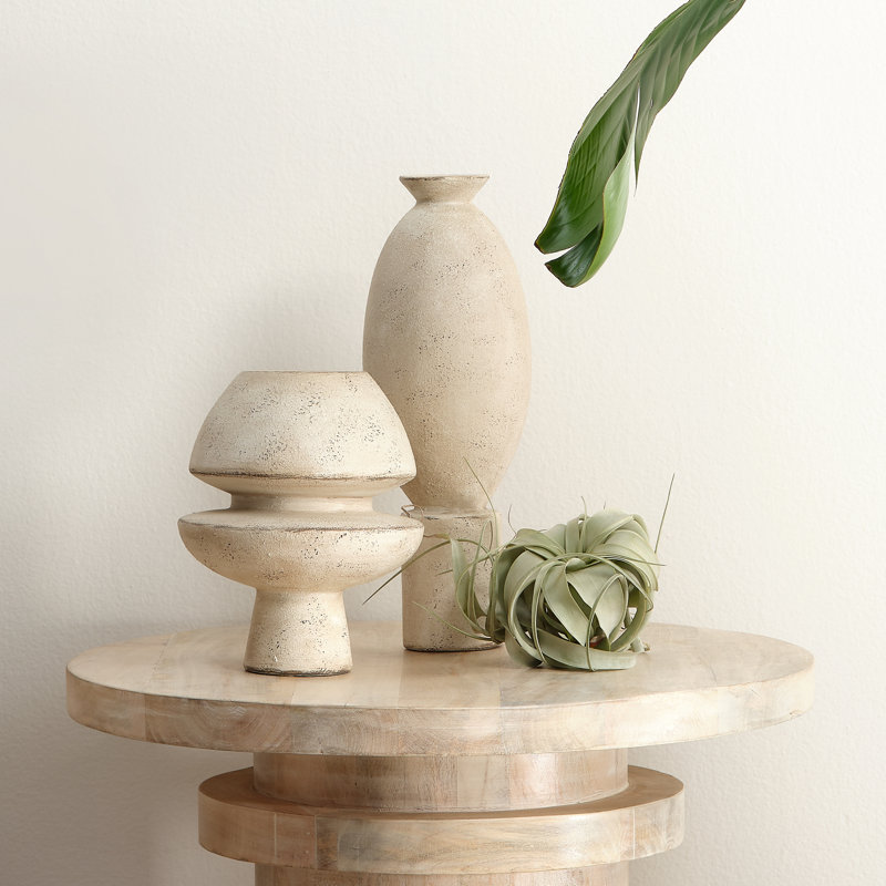 Foundation Matte Frosted Grey Ceramic Decorative Table Vase