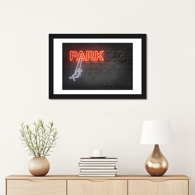 « park », reproduction d’impression sur toile, Papier d'art encadré noir, H 16 po x l 24 po x P 1 po, Blanc