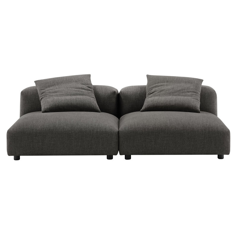 Canapé modulaire en tissu 2 pièces Solace, Gris anthracite