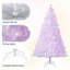 4.5ft Pre-Lit White Christmas Tree - Artificial Xmas Pine Tree, Holiday Party Decoration for Home Office, with 150 Warm White LED Lights, Foldable Base, Easy Assembly-1334413960