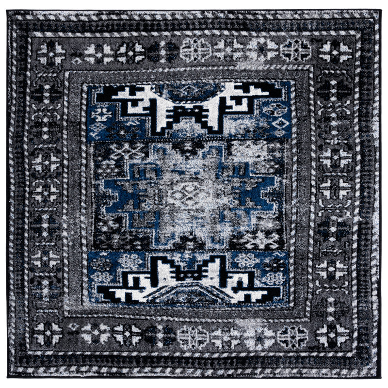 Abbie-Jo Performance Oriental Rug, Square 6'7"