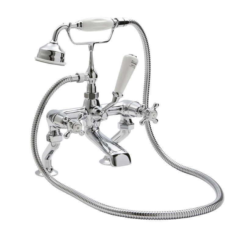 Topaz 3 Handle Deck Bath Shower Mixer Bath Filler with Diverter