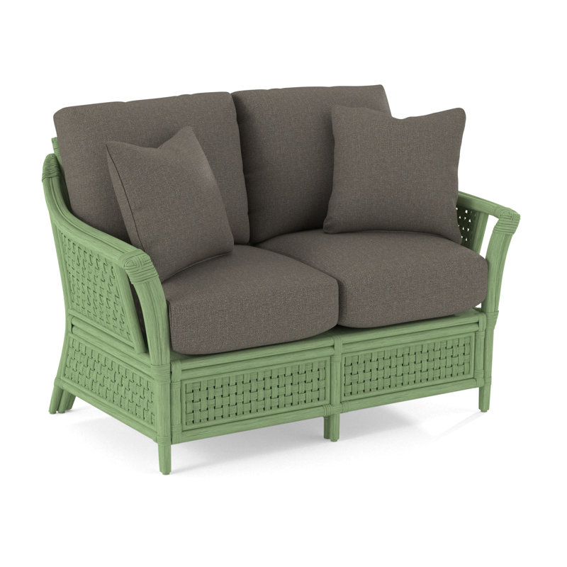 Boca 55'' Upholstered Loveseat, Gray Sugar Performance; , Celery