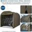 420D Heavy Duty Bike Shelter Replacement Cover, 3-Bike Capacity, Waterproof UV-Resistant Outdoor Storage Unit for Carport Garage, Army Green, W156×D220×H165cm-131278020-131278021