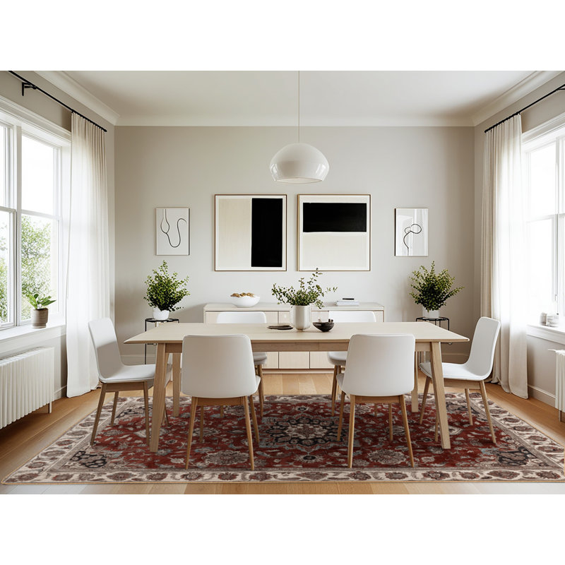 Machine Washable Persian Brown Area Rug, Rectangle 7' x 10'