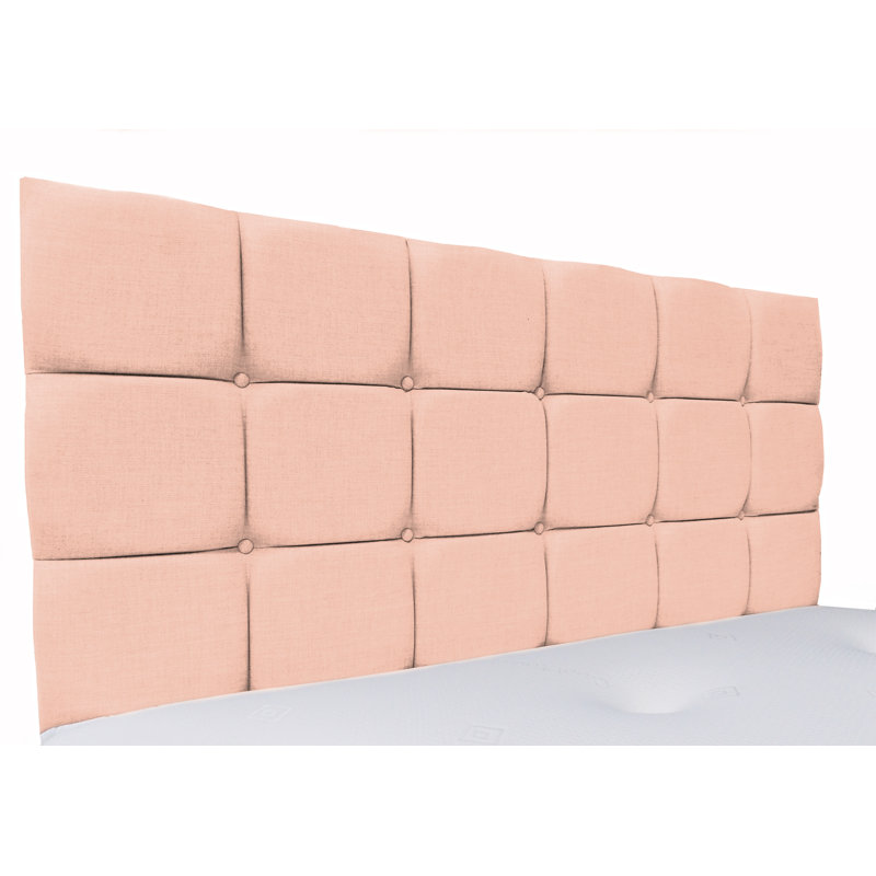Lennart Upholstered Headboard, Small Single (2'6), Plush Velvet, Pink