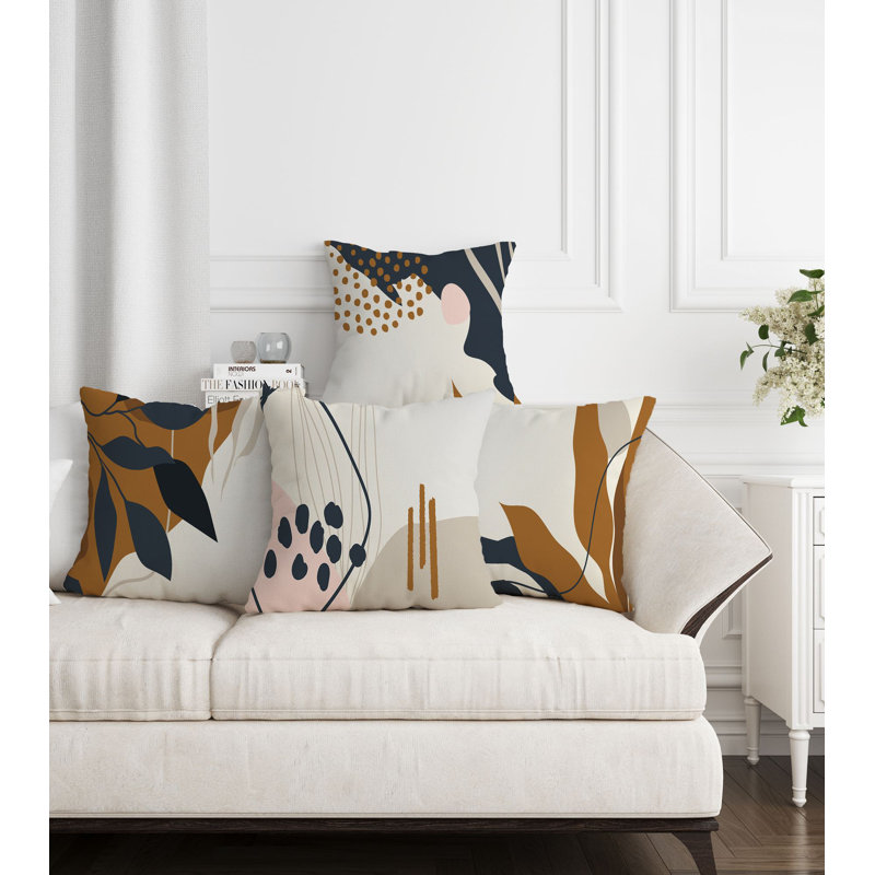 Ensemble de housse de coussin lavable et repassable 4 pièces