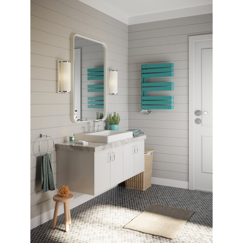 Warp S, Heated Towel Rail, Teal, 65.5cm H  x 50cm W x 11.2cm D