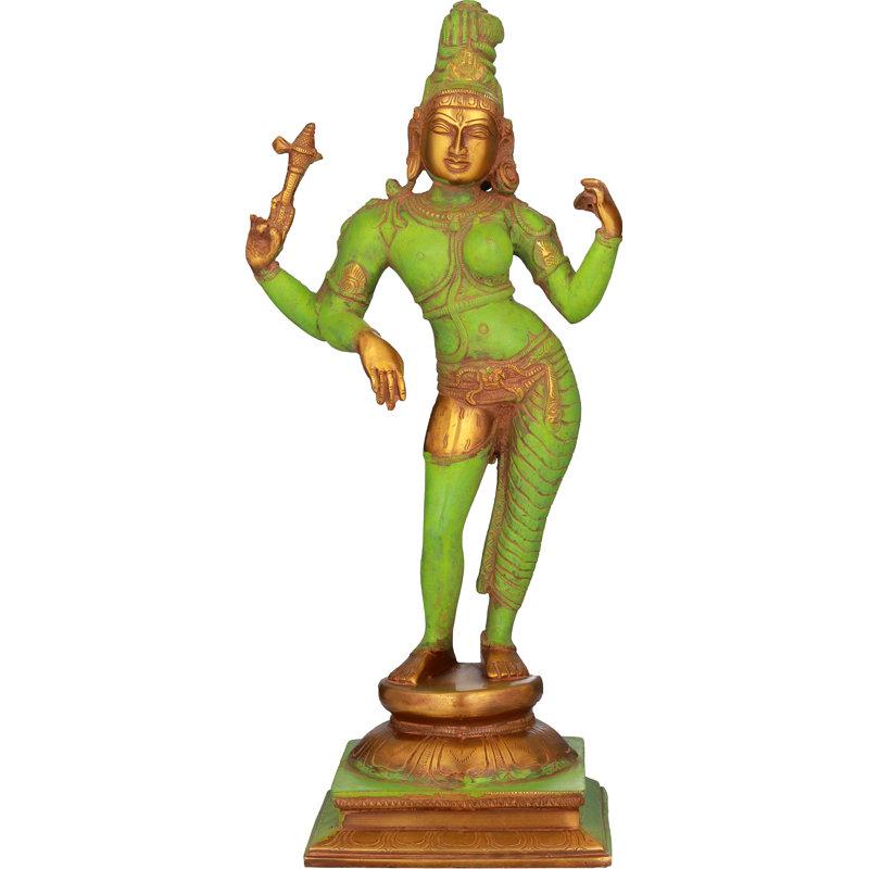 Figurine Ardhanarishvara, Vert / or