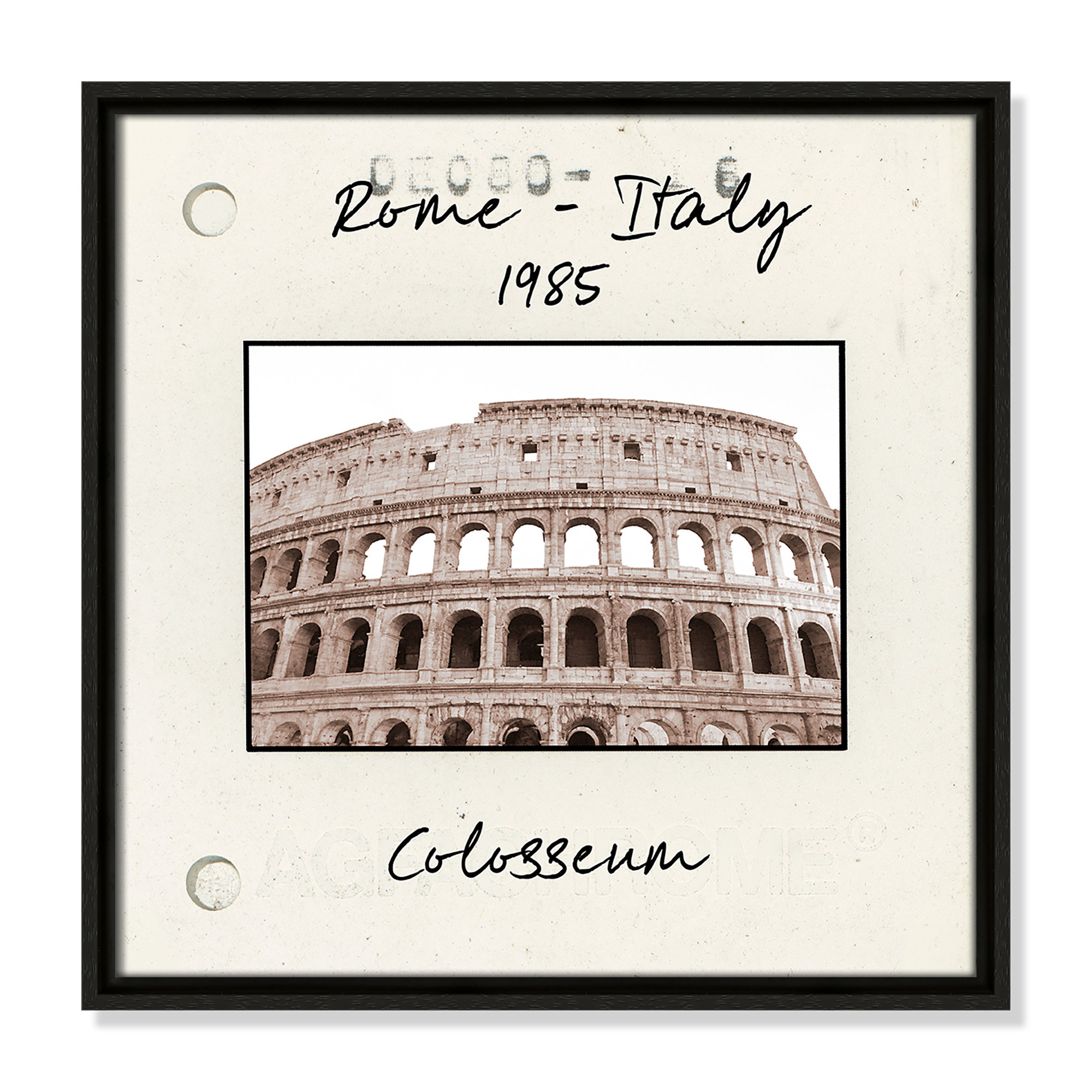 Rome, Italy - Colosseum Print by Natalie Carpentieri, 17.5" H x 17.5" W x 2" D, Espresso Floater Framed Canvas